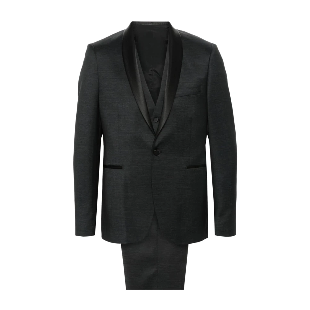 Tagliatore Single Breasted Suits Black Heren