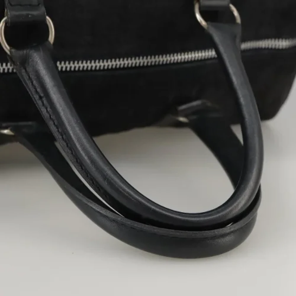 Dior Vintage Pre-owned Canvas handbags Black Dames