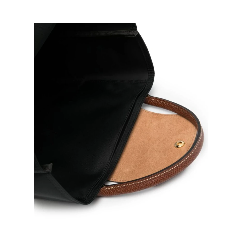 Longchamp Canvas Tote Tas met Klep Sluiting Black Dames