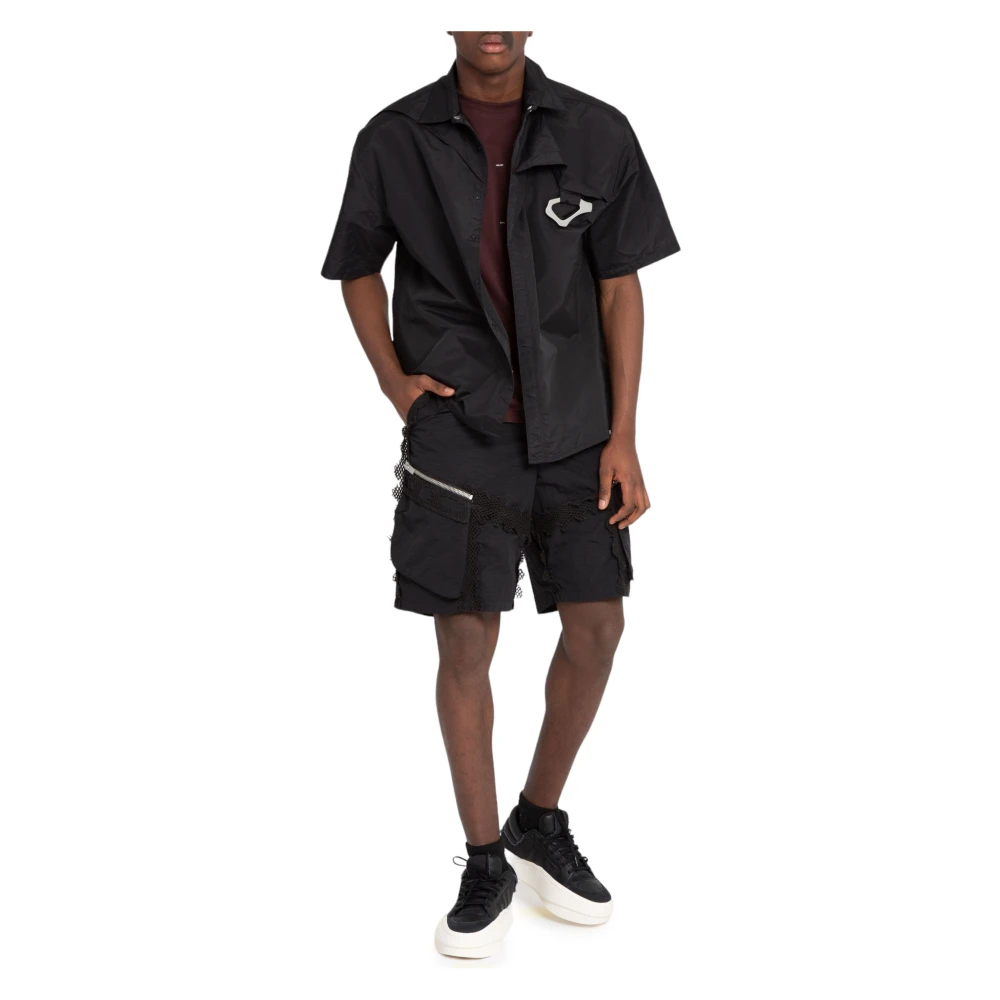 Heliot Emil Zwarte Sferische Cargo Shorts Black Heren