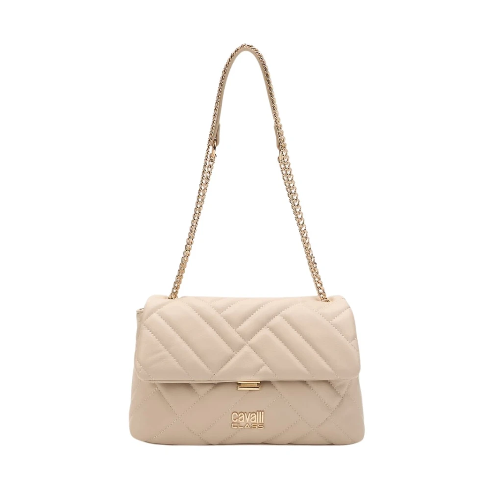 Roberto Cavalli Beige Shoulder Bags, Female, One Size, Quilted Shoulder Bag