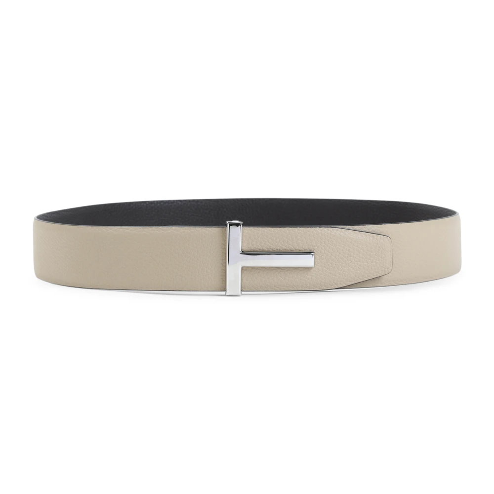 Tom Ford Leren Riem in Dune Brown Beige Heren