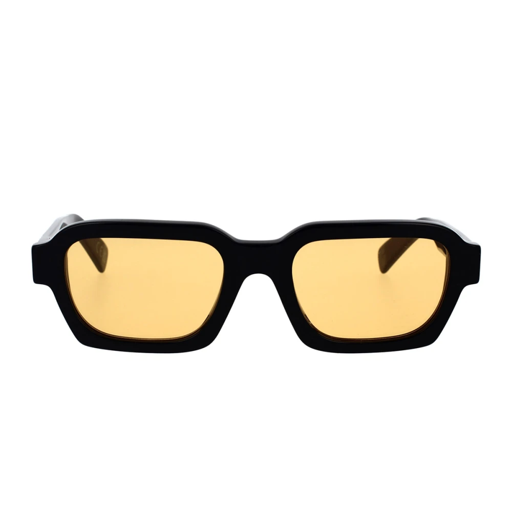 Retrosuperfuture Geometriska retro solglasögon med gula linser Black, Unisex