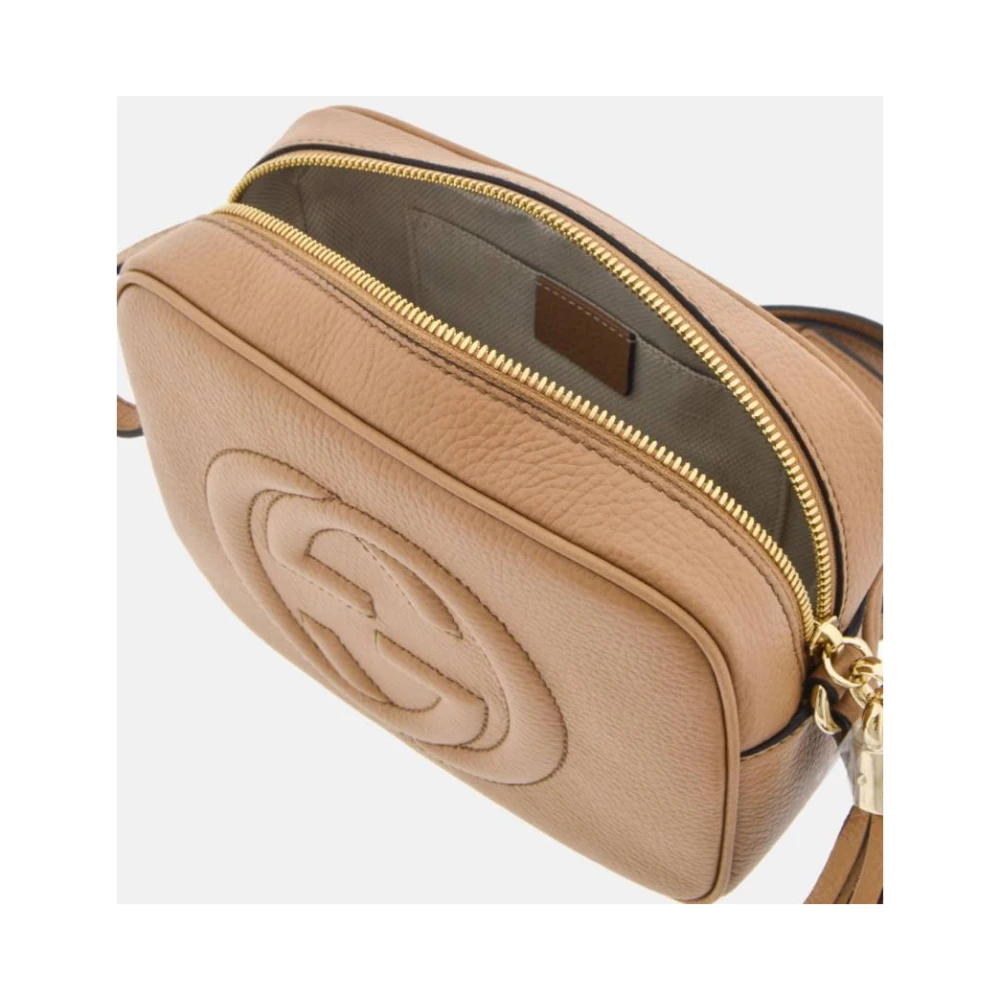 Gucci Soho Bandolier Camel Lederen Schoudertas Brown Dames