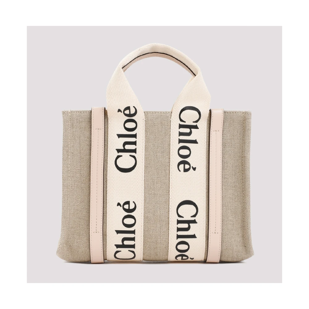 Chloé Neutrale Schoudertas Woody Tote Beige Dames