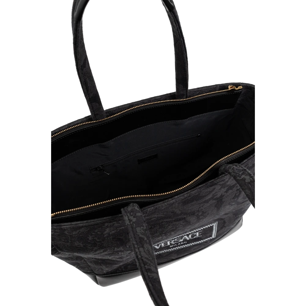 Versace Tas met geborduurd logo Black Unisex