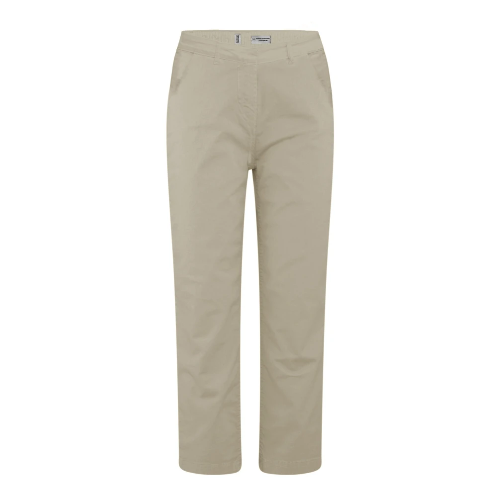 BomBoogie Chino-broek in zware stretchsatijnen katoen Gray Dames