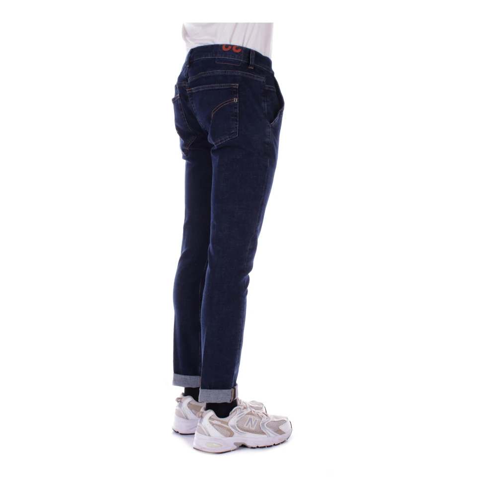 Dondup Slim Fit Denim Jeans met Logo Blue Heren