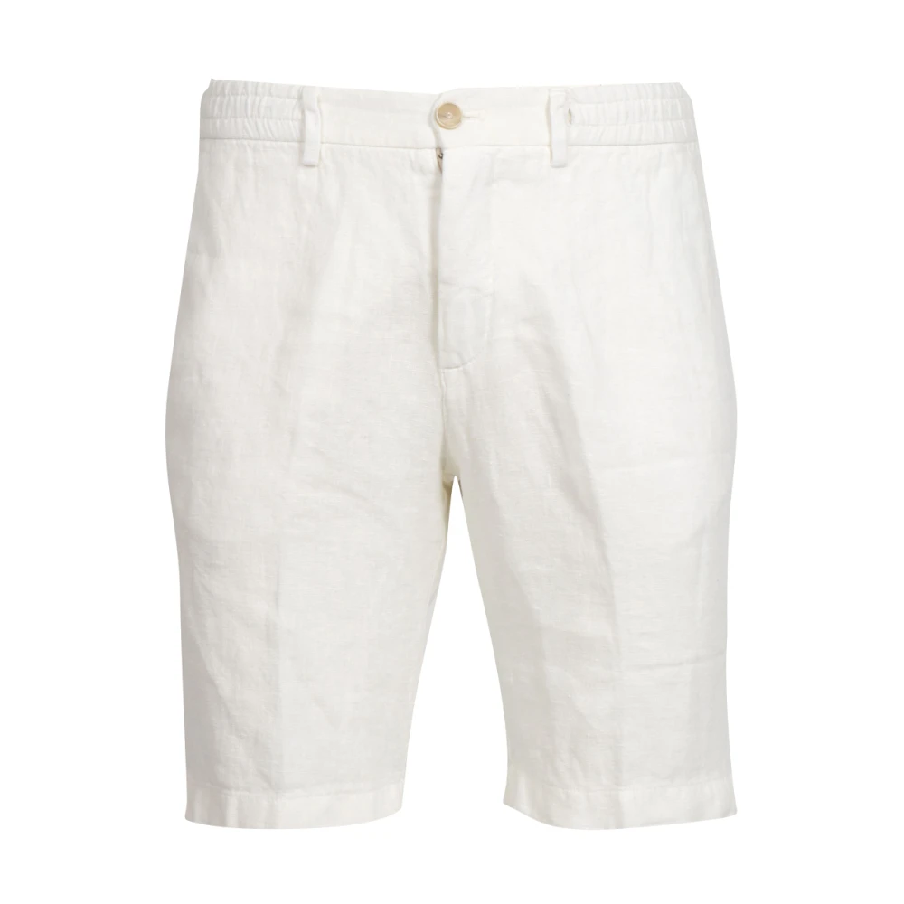 Cruna Mannelijk Wit Korte Broeken Heren, L, Linnen, Linnen Shorts