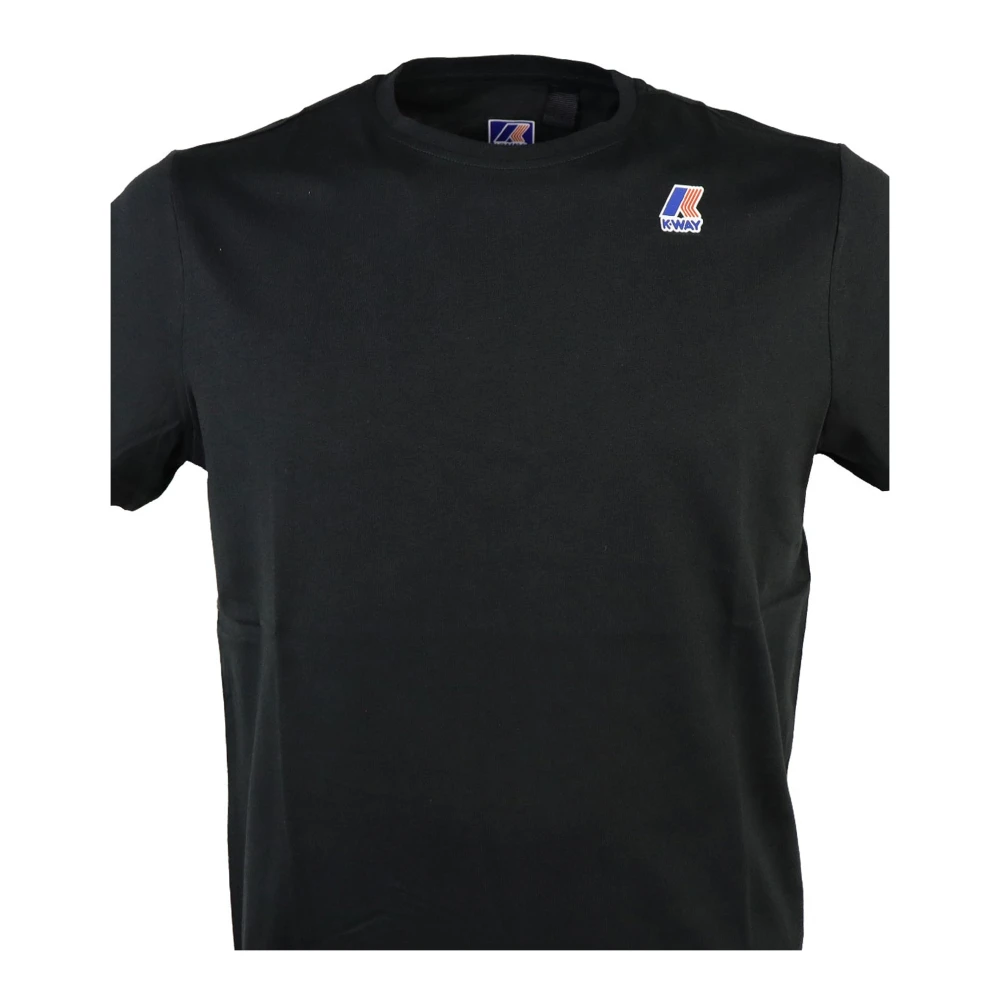 K-way Zwarte Katoenen Slim Fit T-Shirt Black Heren