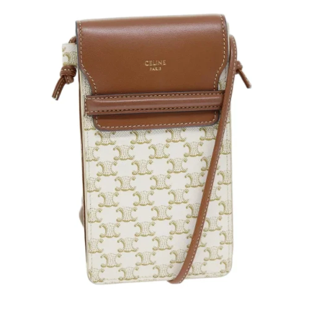 Celine Vintage Pre-owned Leather shoulder-bags White Dames