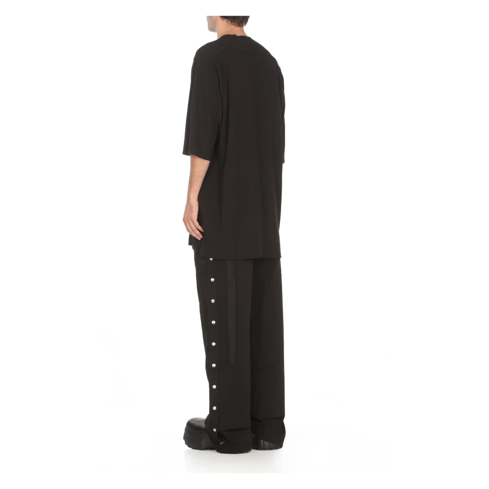 Rick Owens Zwart katoenen T-shirt met ronde hals en korte mouwen Black Heren