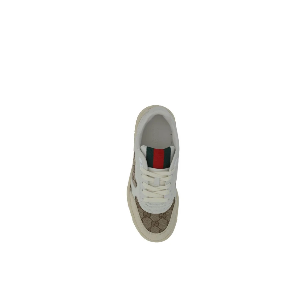 Gucci Gestructureerd Paneel Sneakers BeigeWhite Multicolor Dames