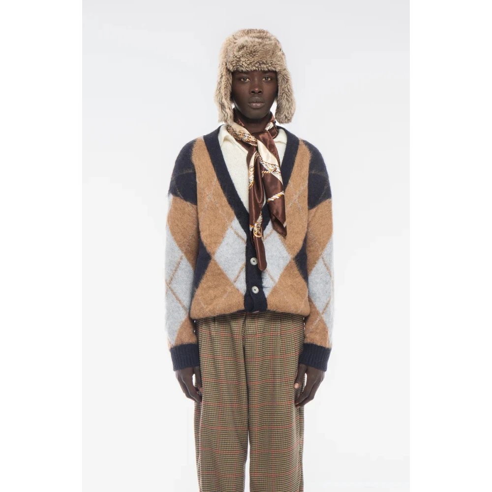 Family First Luxe Mohair Diamantpatroon Vest Multicolor Heren