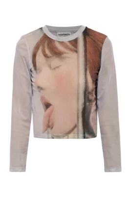 Transparent Printed Top