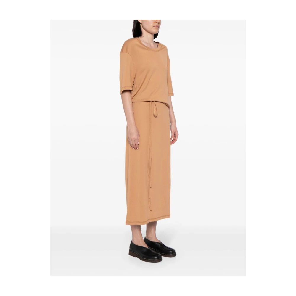 Lemaire Rib T-shirt Jurk met Riem Beige Dames