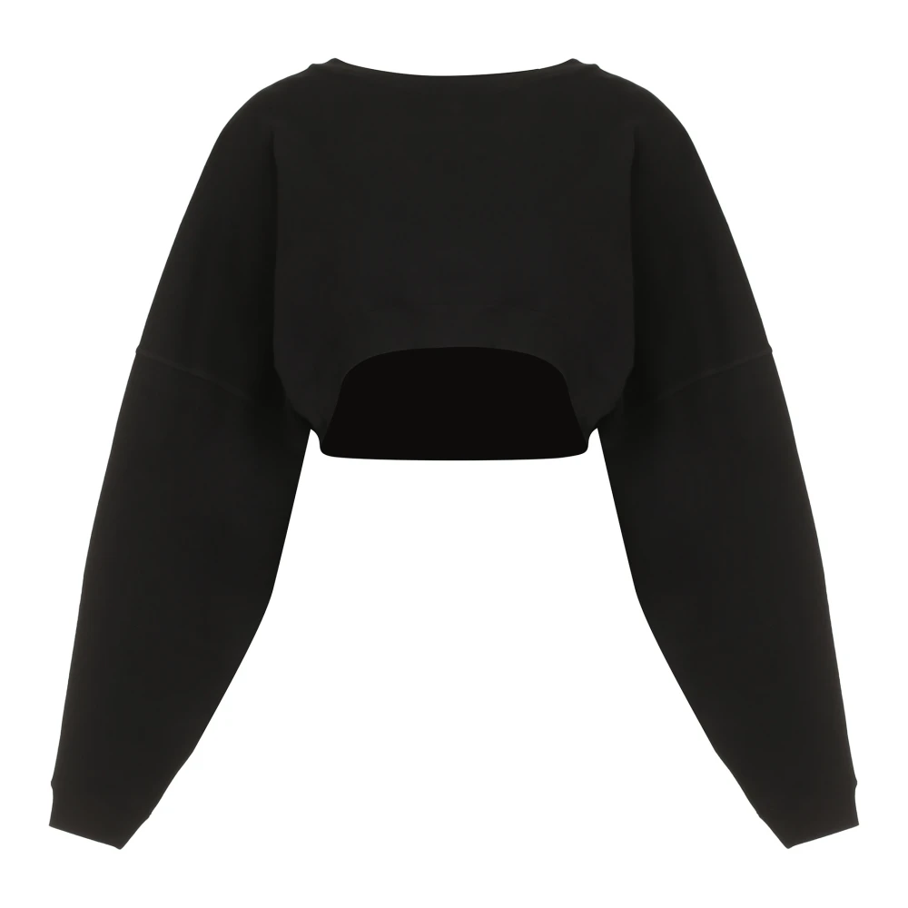 Saint Laurent Black Sweatshirts, Female, M, Cotton Crew-Neck Sweatshirt