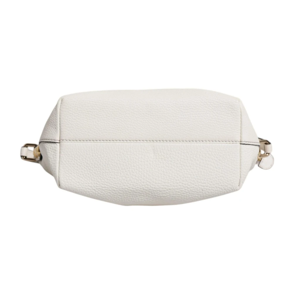 Dolce & Gabbana Witte leren Crossbody tas met goudkleurige accenten White Dames