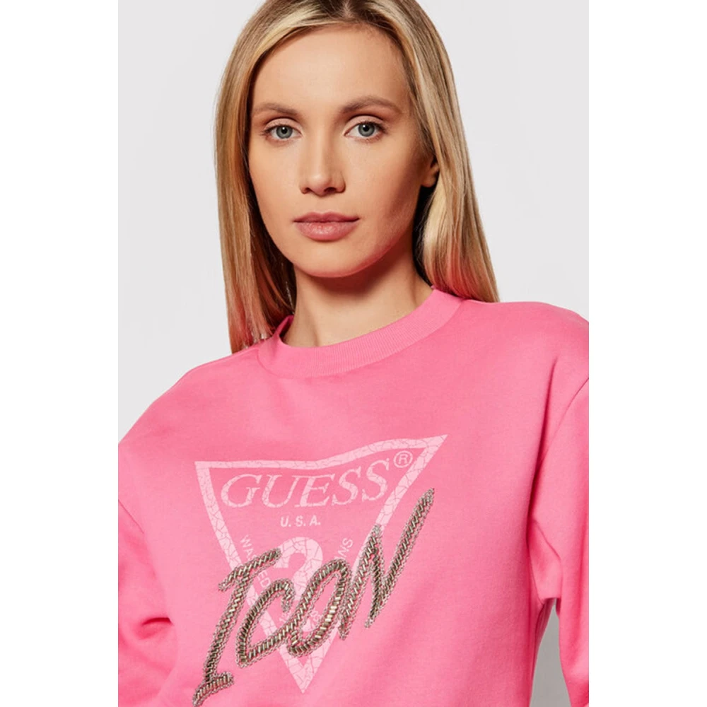 Guess CN Icon Sweater Dames Roze Pink Dames