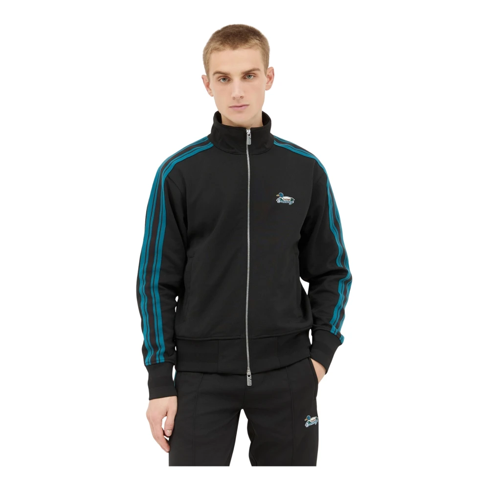 Burberry Gestreepte Track Jacket met Logo Patch Black Heren