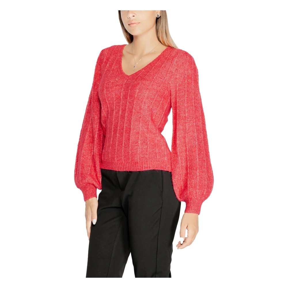 Guess Rode V-hals Gebreide Kleding voor Vrouwen Red Dames