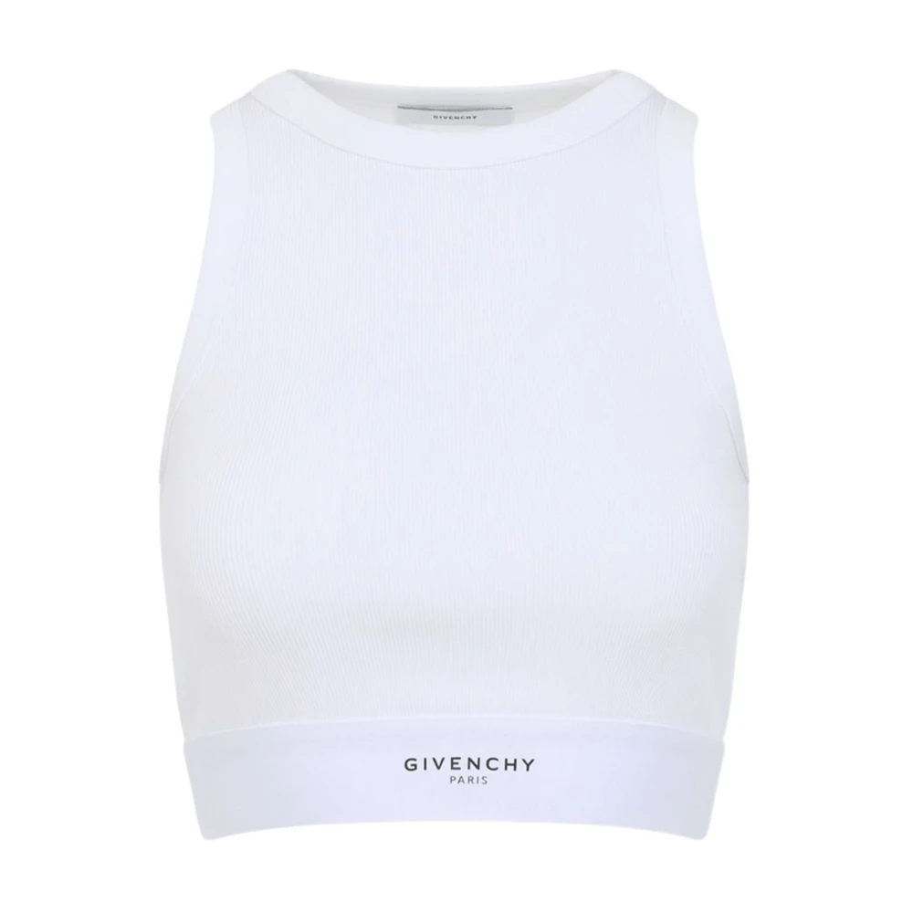 Givenchy White Sleeveless Tops, Female, M, Cropped Tank Top