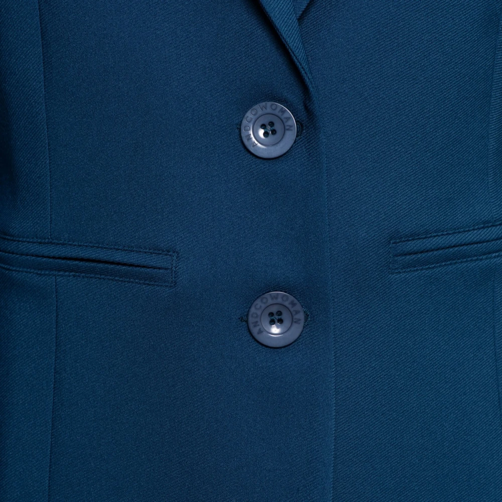 &Co Woman Comfort blazer met Twill kwaliteit Blue Dames