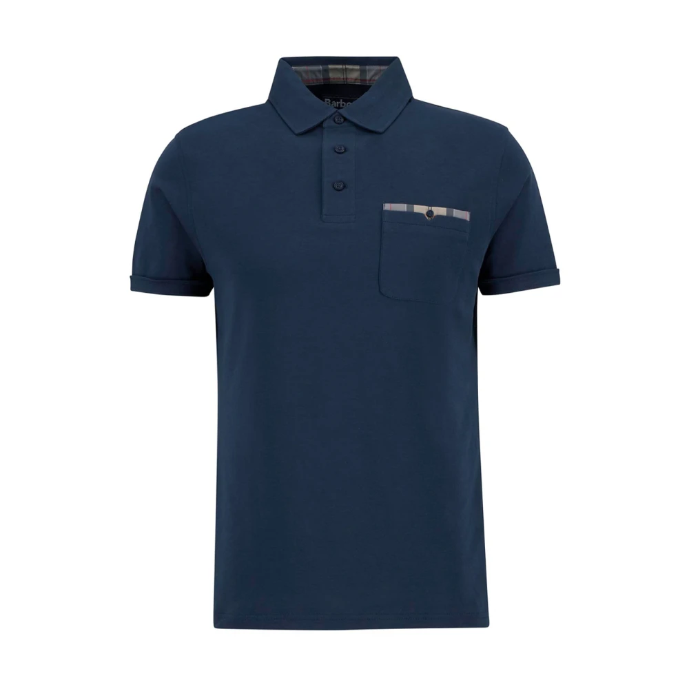 Barbour Blue Polo Shirts, Male, L, Corpatch Tailored Polo Shirt