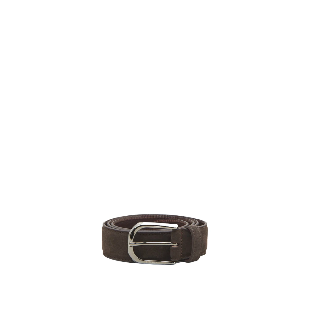 PESERICO Echt suède leren riem Brown Unisex