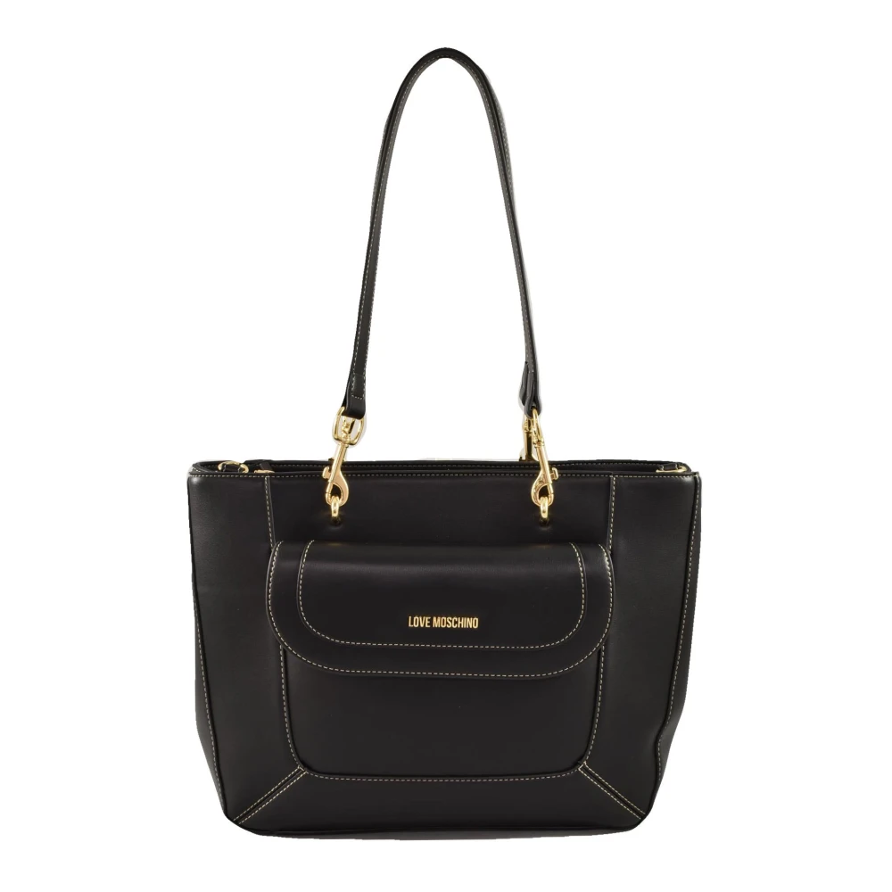 Love Moschino Stijlvolle PU Schoudertas Black Dames