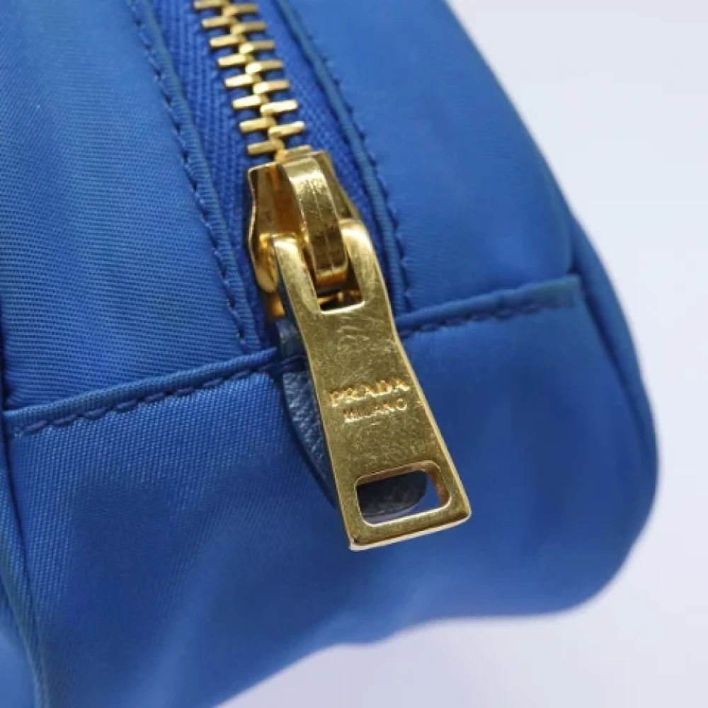 Prada Vintage Pre-owned Nylon pouches Blue Dames