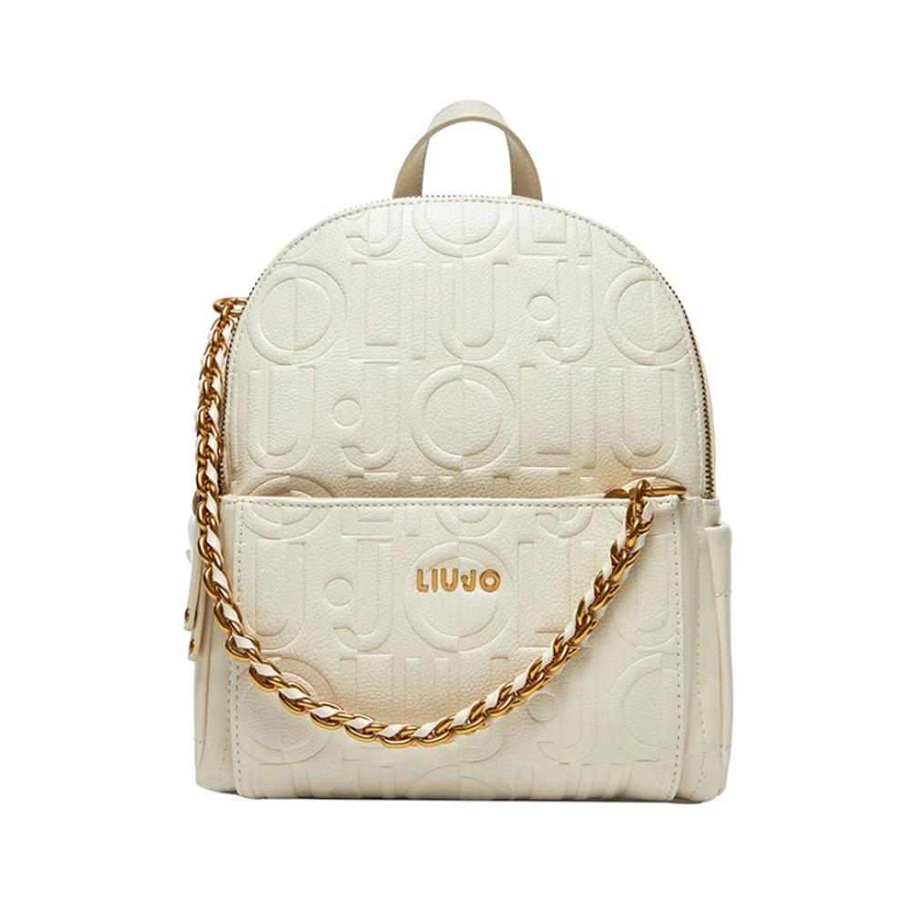 Liu Jo Logo Ketting Schoudertas Beige Dames