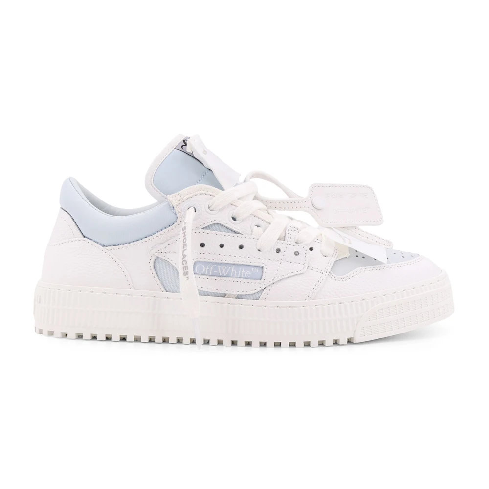 Off White Läder låg topp sneakers med tyginsatser White, Herr