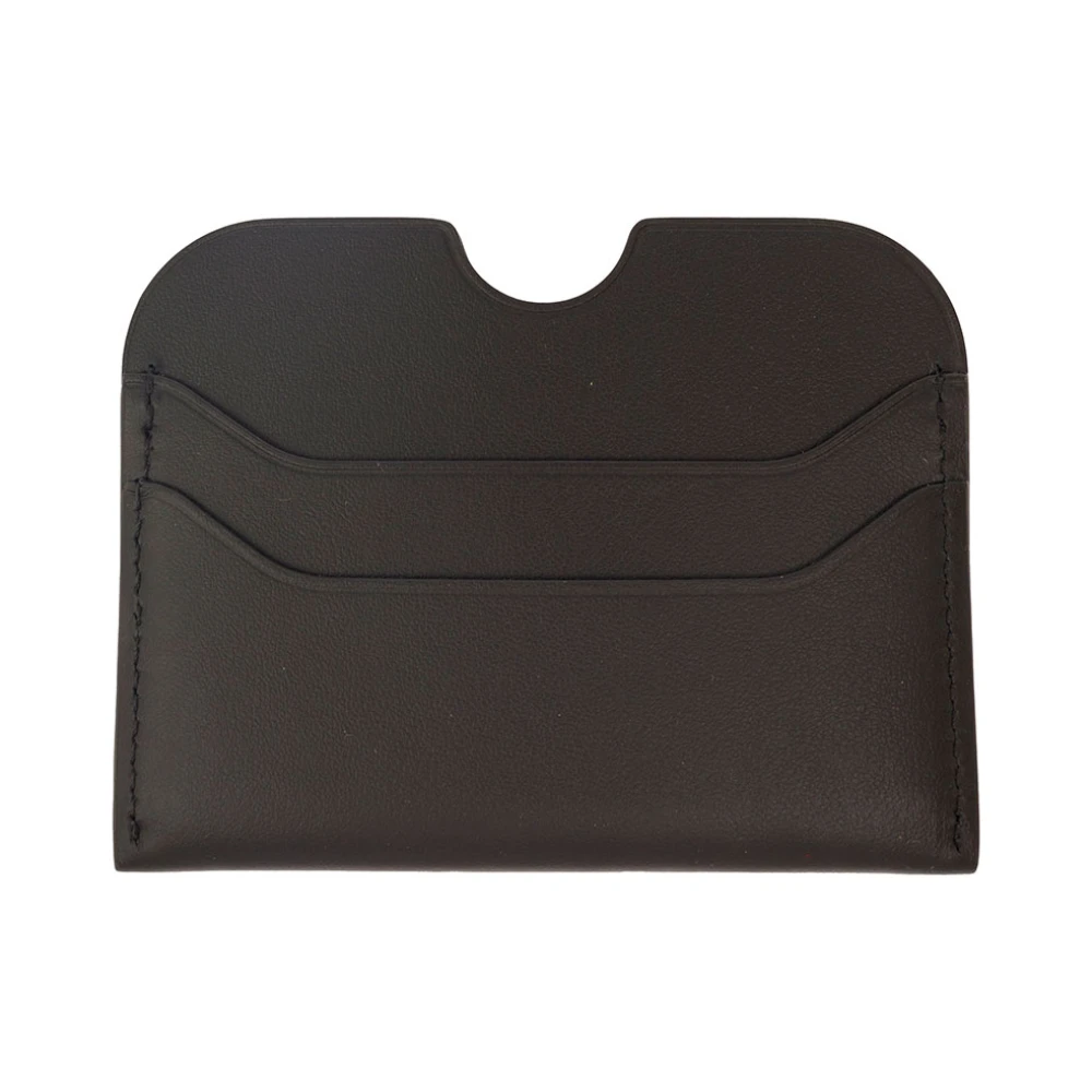 Acne Studios Zwarte Leren Kaarthouder Portemonnee Black Heren