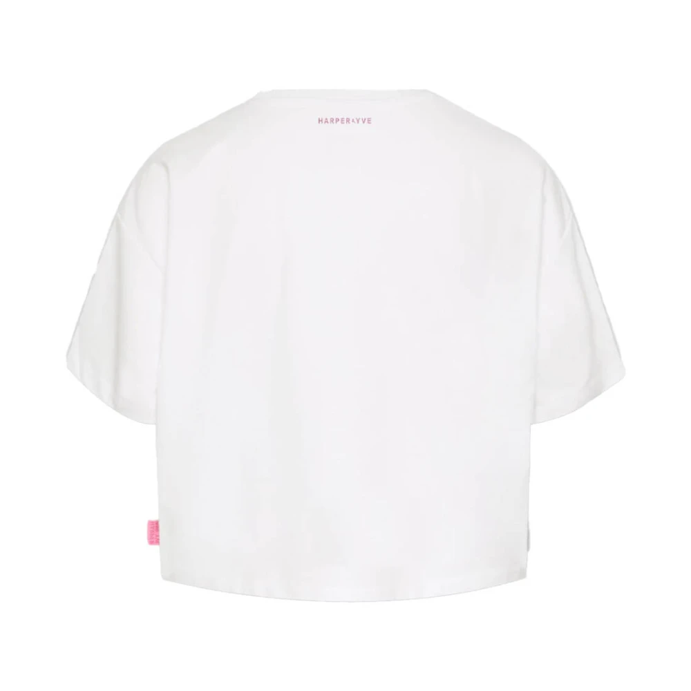 Harper & Yve Cropped Paradise T-shirt White Dames
