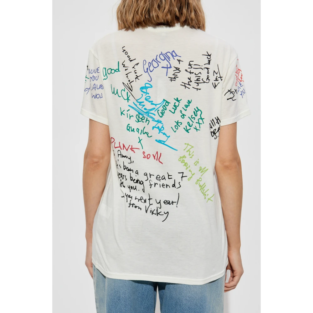 R13 T-shirt met kleurrijke print Beige Dames