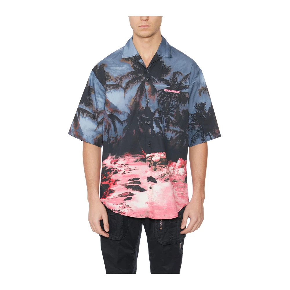 Dsquared2 Bedrukt Bowling Shirt Multicolor Heren