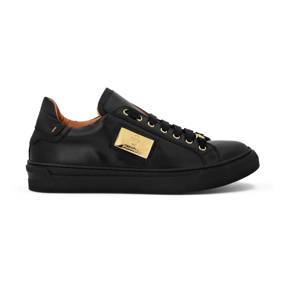 Billionaire Croco Printed Nappa Leather Lo-Top Sneakers Heren Schoenen Zwart