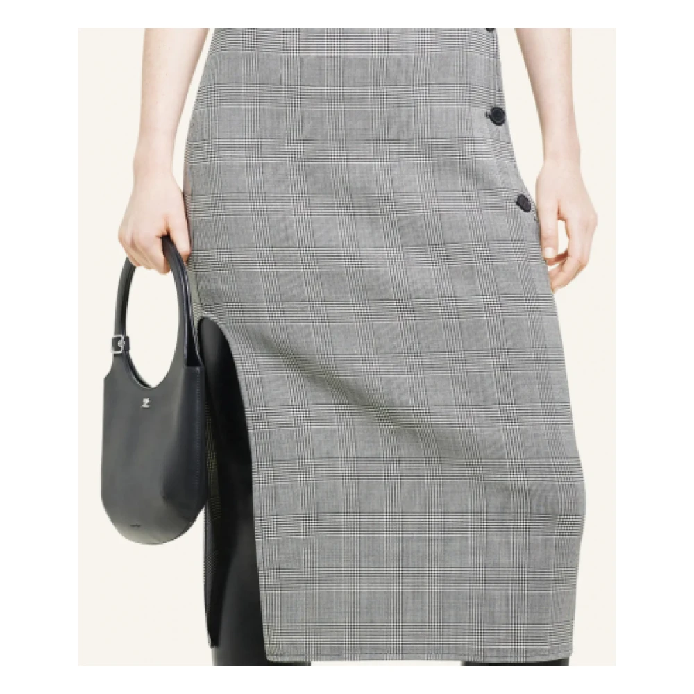 Courrèges Luxe Prince de Galles Rok Gray Dames