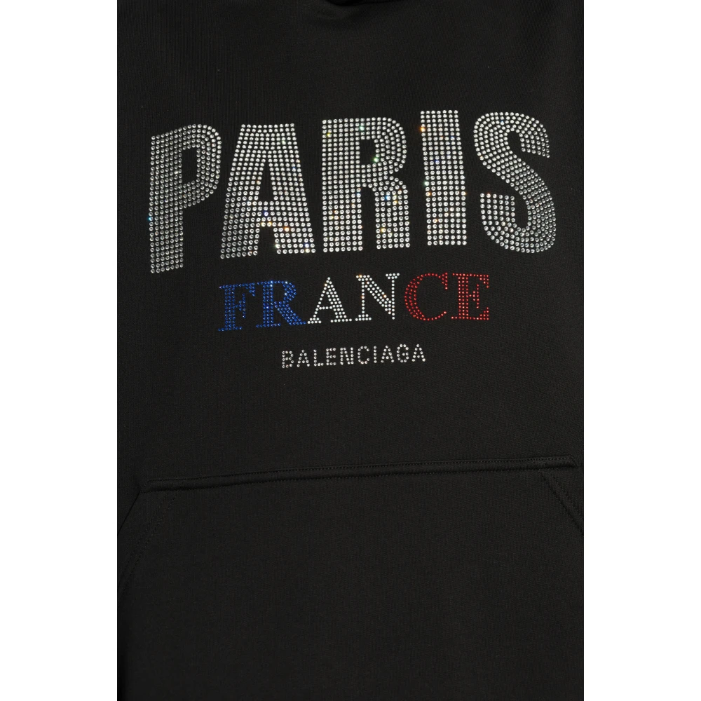 Balenciaga Hoodie met Logo Black Dames