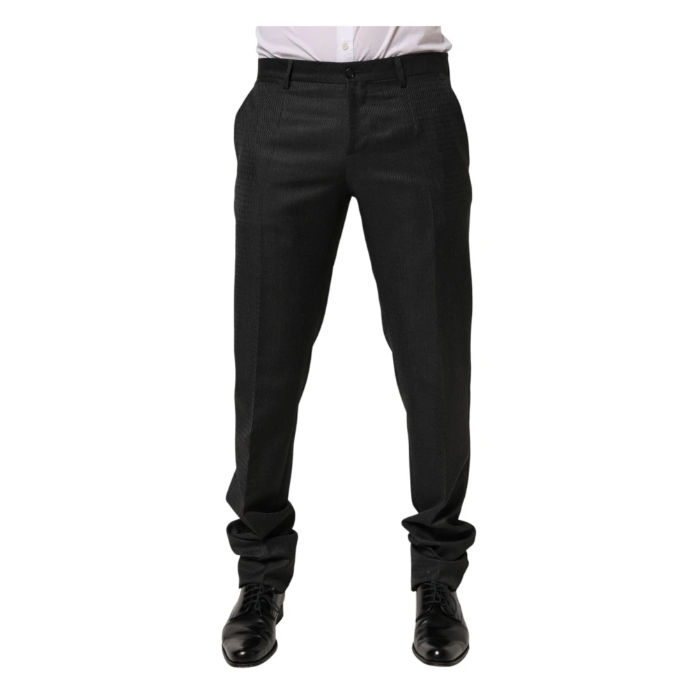 Dolce & Gabbana Men's Black Suit Trousers, L, Dress Trousers