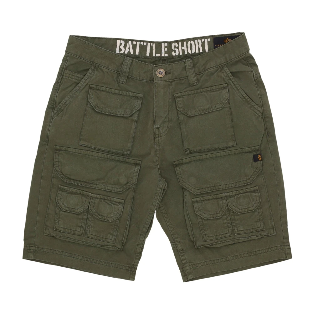 Alpha Industries Men's Green Casual Shorts, W32, Cargo Pocket Battle Shorts
