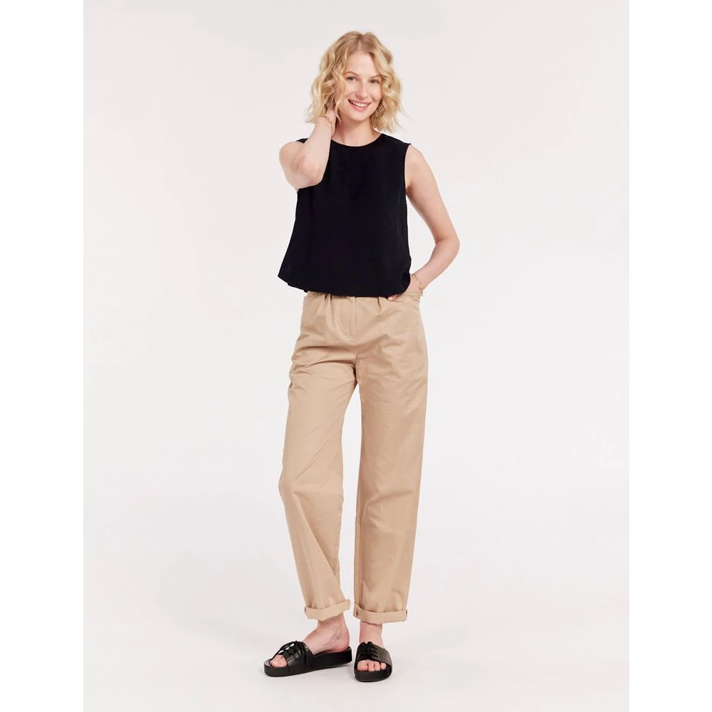 Ines De La Fressange Paris Navy Blue Mouwloze Blouse Blue Dames