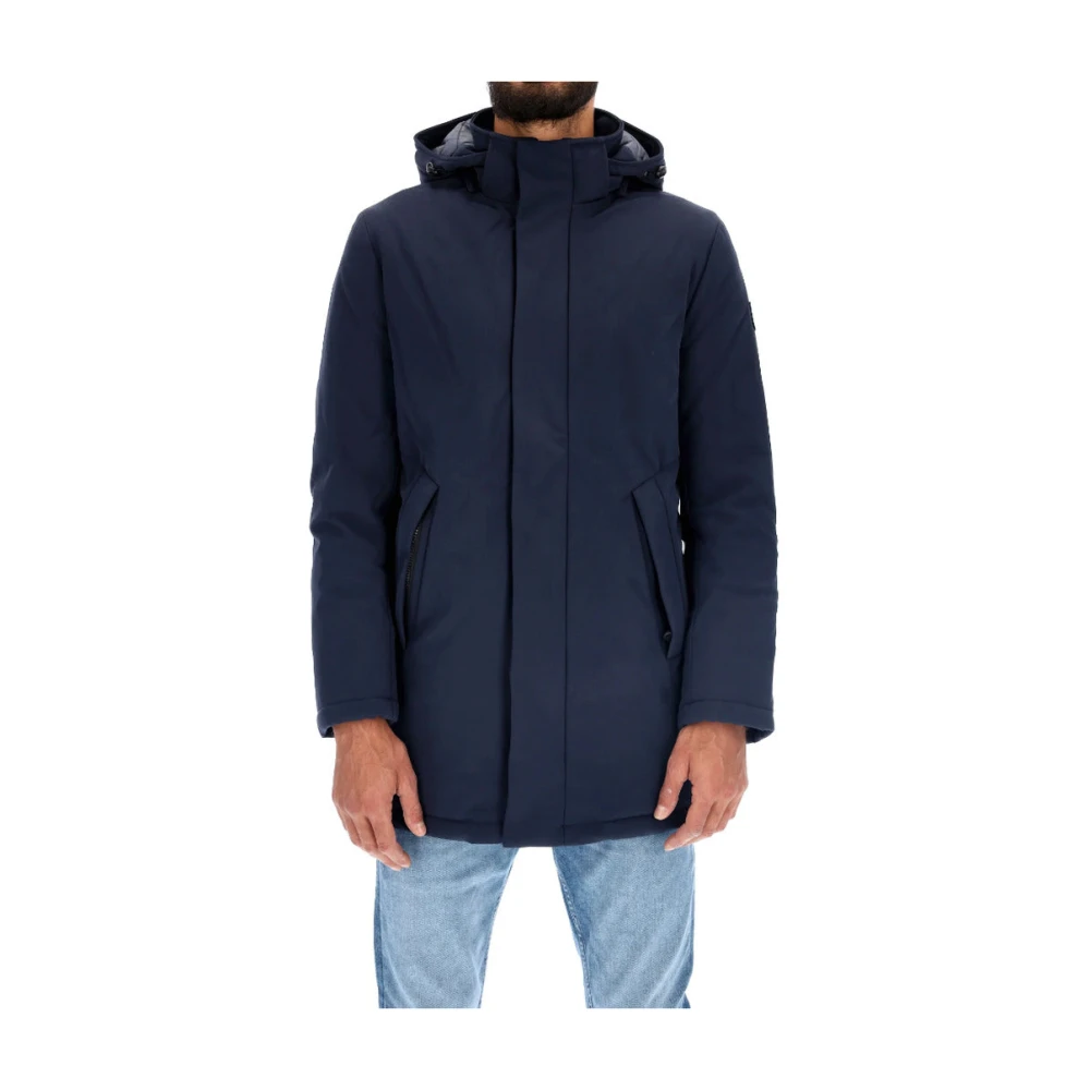 RefrigiWear Technische Parka Jas met Afneembare Capuchon Blue Heren