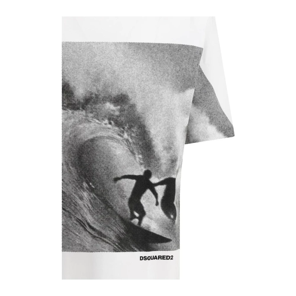 Dsquared2 Maxi Print Katoenen T-shirt White Heren