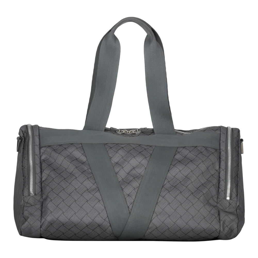 Bottega Veneta Nylon Reistas met Contrasterende Details Gray Heren
