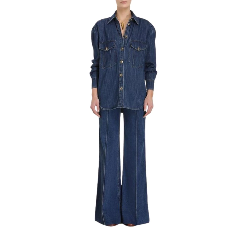 Zimmermann Wijde Flared Denim Jeans Blue Dames
