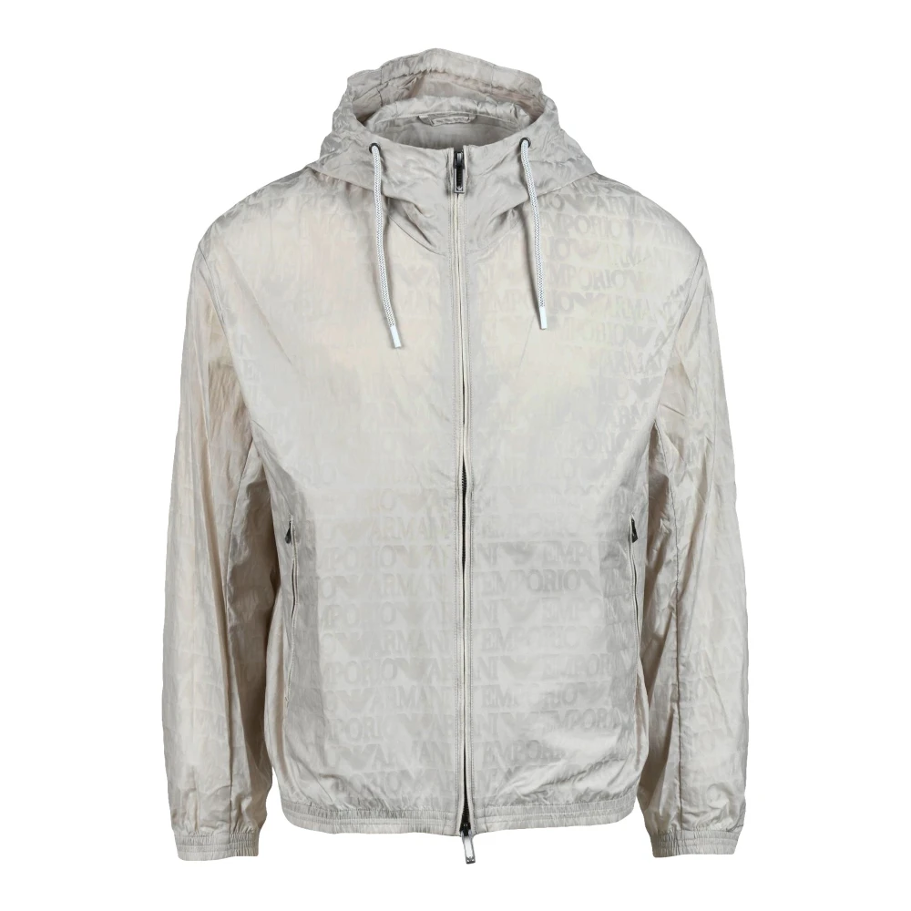Emporio Armani Nylon K-Way Jas Beige Heren