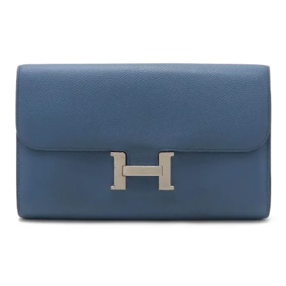 Hermès Vintage Pre-owned Leather wallets Blue Dames