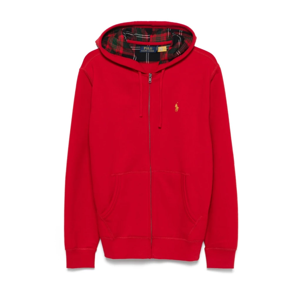 Ralph Lauren Cardinal Red Zip-through Sweater Red Heren